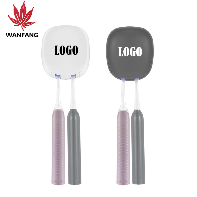 Portable UVC Mini Toothbrush sterilizer wtih Two Slots Compact Sanitizer for toothbrush razor and jewelry