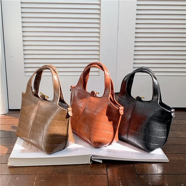 Classic PU Leather Handbags Women Luxury Alligator Crocodile Hand Bags New Design Famous Brands Lady Clutches Wristlet Handbags