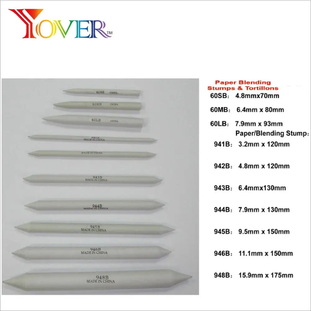 10pcs Paper Blending Stumps & Tortillons