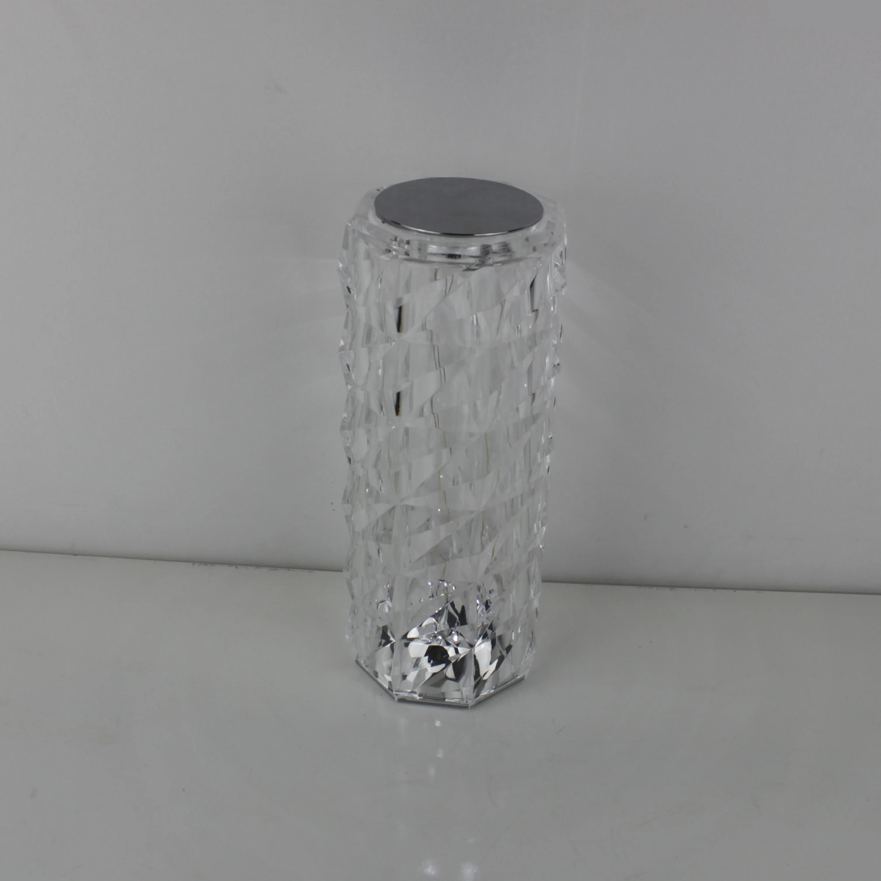 Clear crystal touch switch rechargeable battery dimmable RGB small table desktop lamp