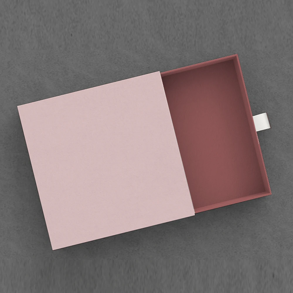 Wholesale Luxury Paper Sliding Drawer Box Custom jewelry gift necklace packaging box rigid cardboard packaging
