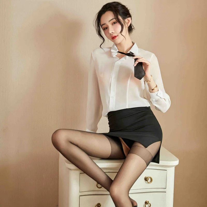 Sexy tight bag buttock secretary uniform seductive teacher set nightclub sexy underwear