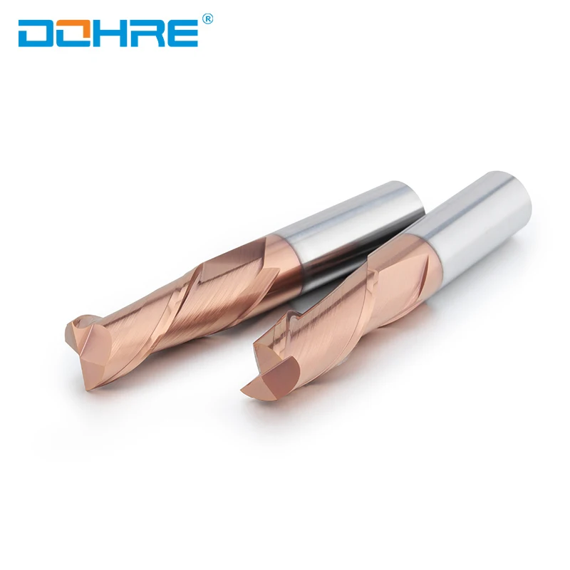 DOHRE Cost-effective UEX Carbide End Mill 2 Flutes Square EndmIlls Highly Accurate High Hardness HRC 60