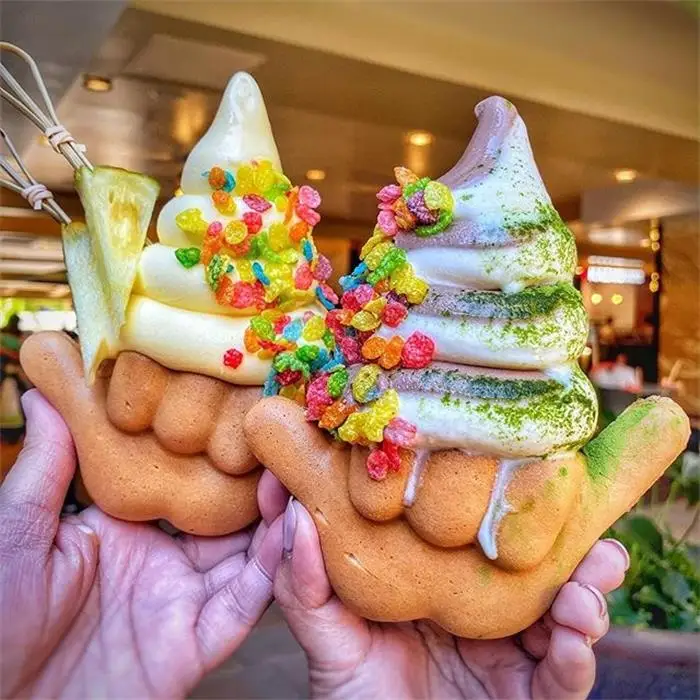 Электрическое оборудование для выпечки Shaka-Boom машина изготовления мороженого Taiyaki с вафельным конусом и открытым