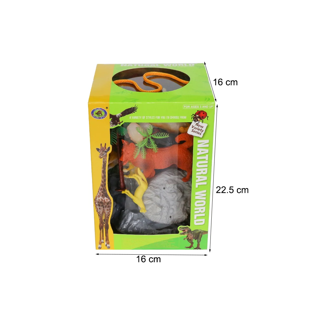 Plastic animals toy with tree fence and grass farm toy