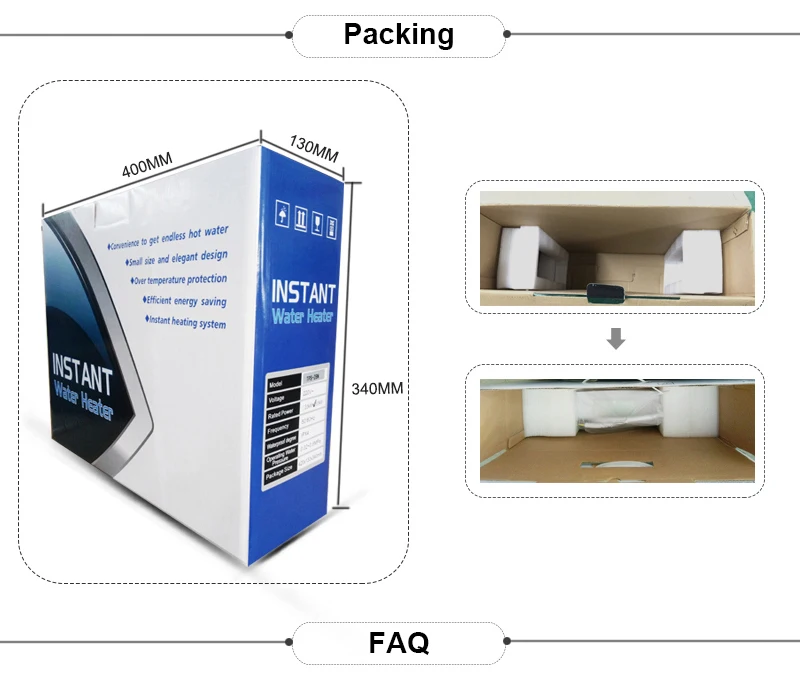 shower electric tankless water heater with inside pump