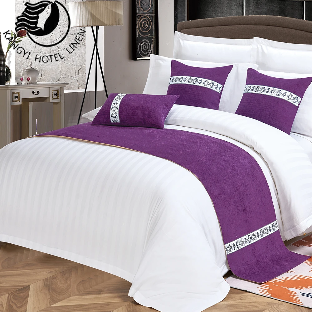 Hotel Queen Size Bed Runner Soft And Comfortable Flannel Bedspread For Star Hotel