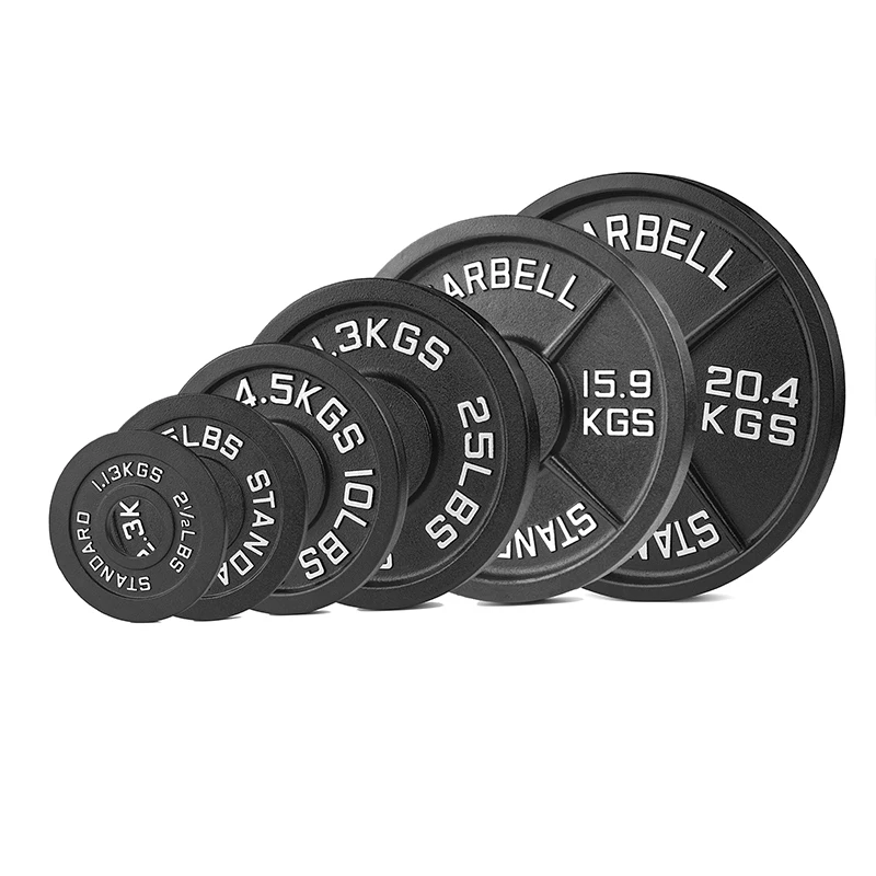 Cheap cast iron weightlifting fitness training gym bodybuilding equipment 2 inch barbell weight plates