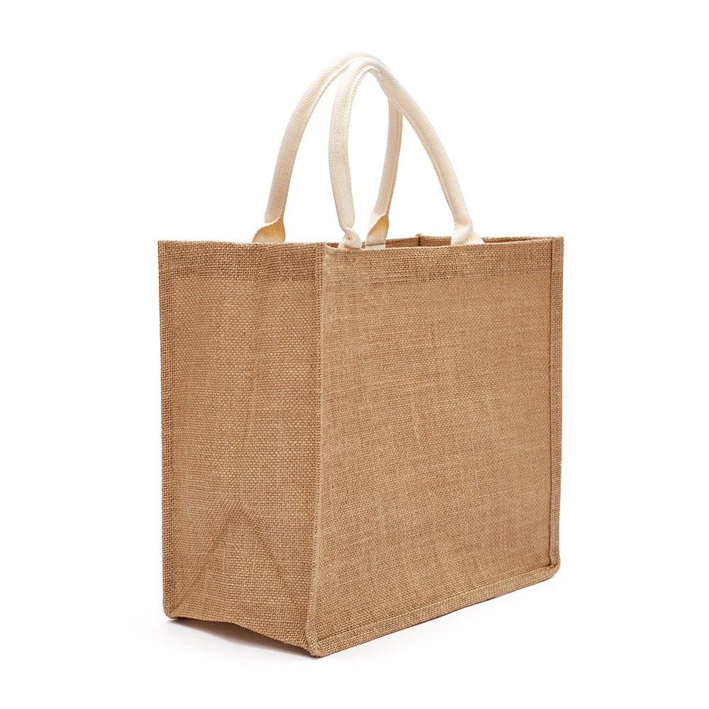 Wholesale Eco-Friendly Materials Recycled 100% Jute Bags Blank Burlap Jute Tote Bags With Handles