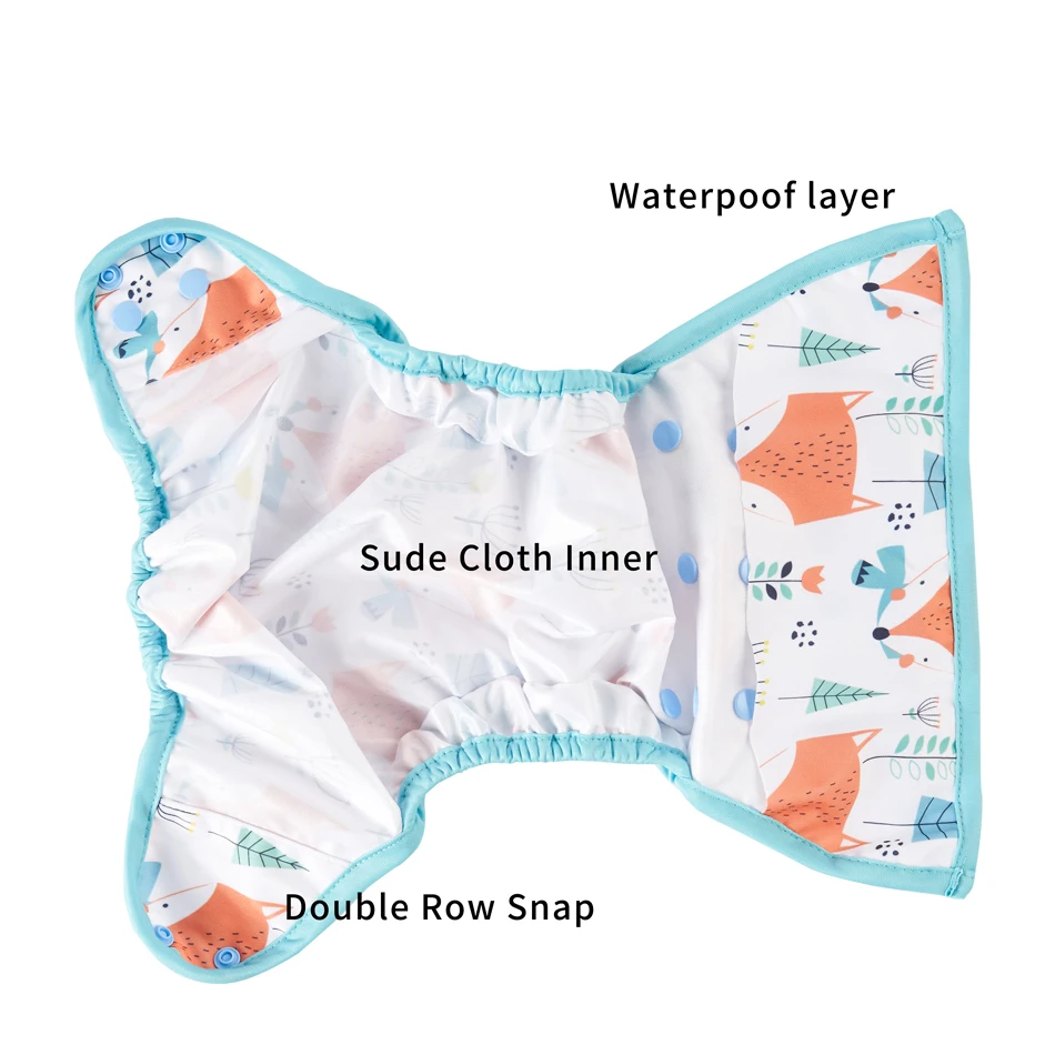 Happy Flute Washable Baby Cloth Diaper Cover Reusable Cloth Diaper Cover For Infant
