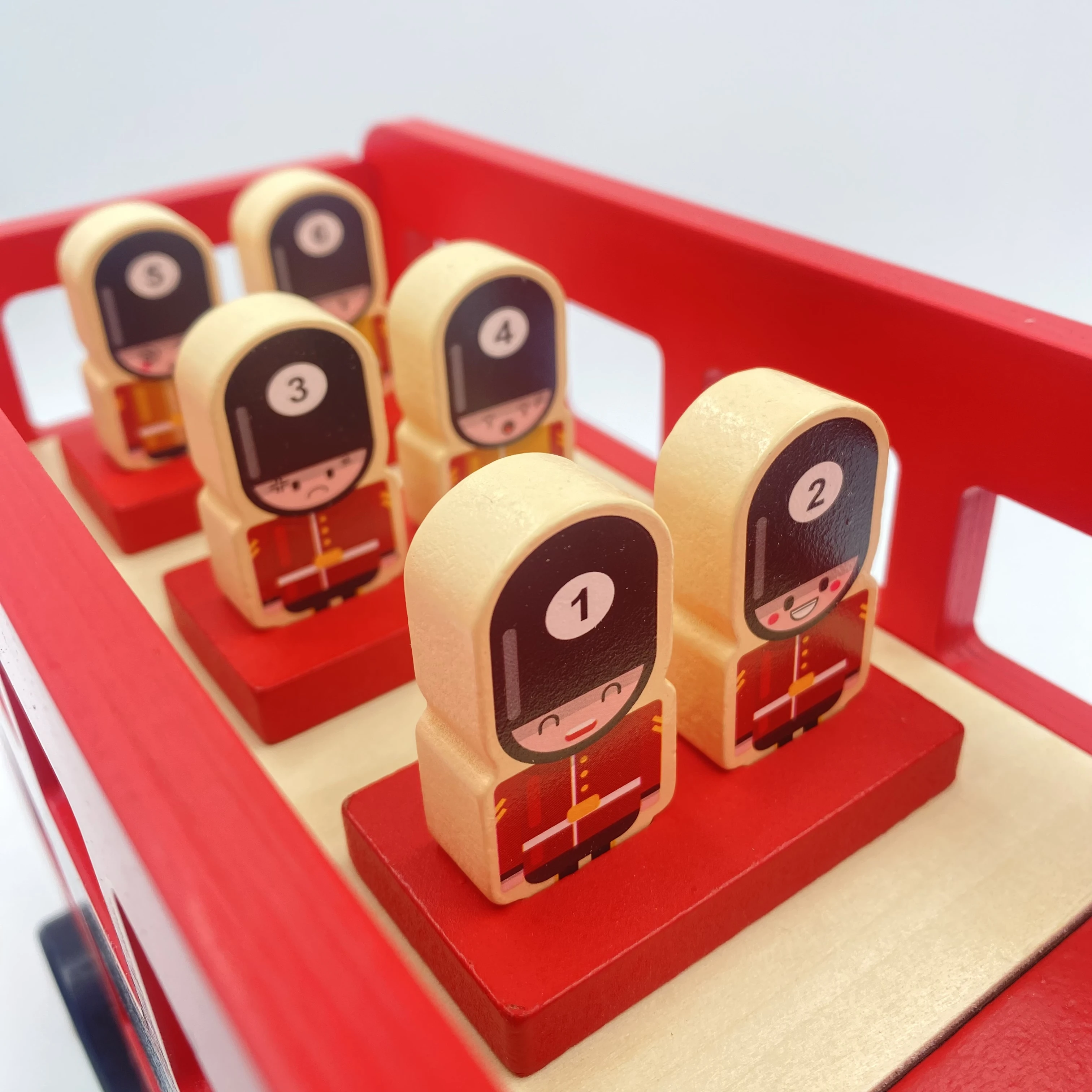 2023 Factory direct  hot sale  London bus Wooden Wheels Natural Beechwood Chunky Cars and Vehicles