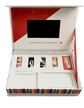 wholesale customized 7 inch LCD Screen video pack box , lcd video gift packing Box ,Video brochure box with led screen