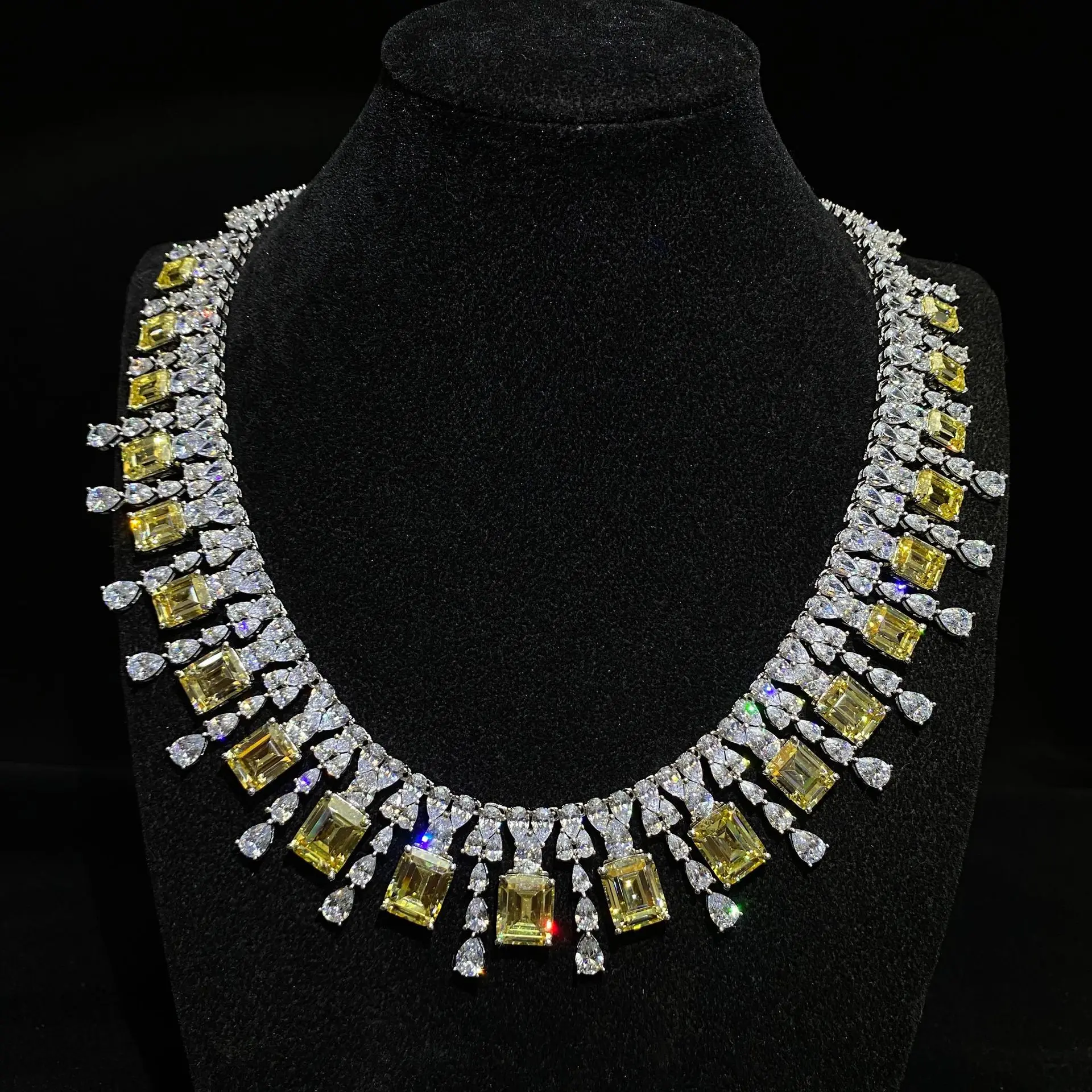 New style Customized Luxury  European and American Style 925 sterling silver high-end luxury long necklace Jewelry