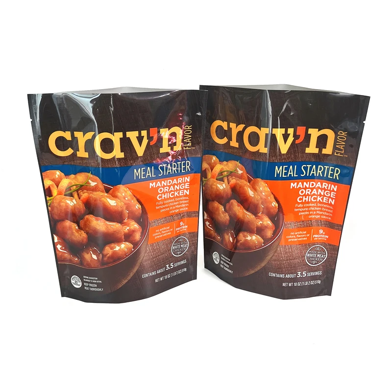 Custom printed plastic beef strips packaging bags frozen food stand up pouches