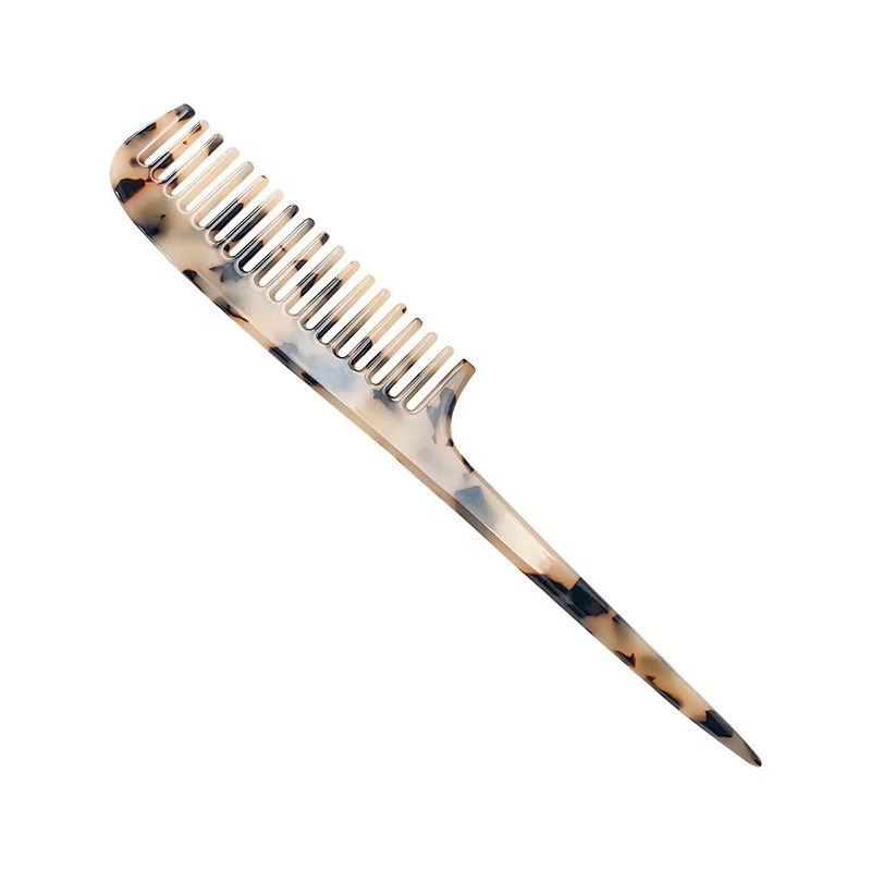 Ziming Korean Style Spinous Tail Women Cracked Pattern Acetate Hair Comb Bang Hair Comb Factory Bulk Sale