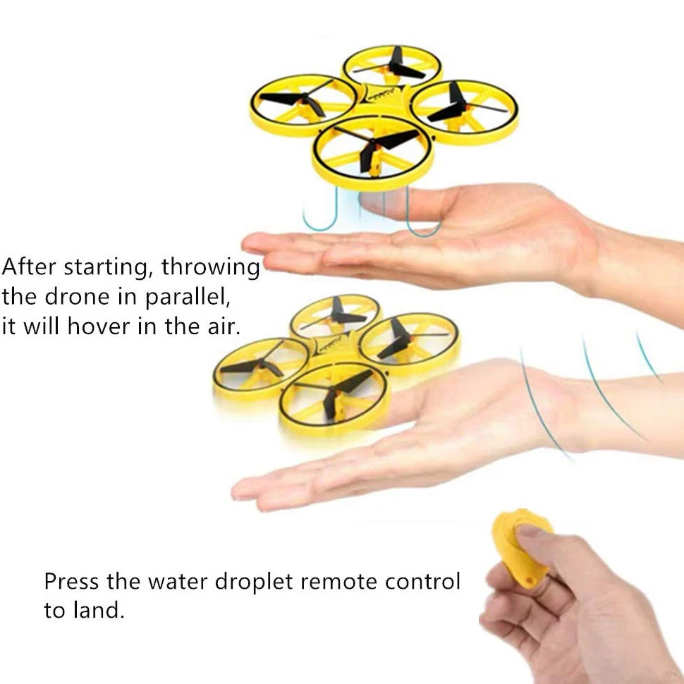 Dron Induction Flying Toys Hand Control Quadcopter LED Lights Gravity Sensor Watch Induction RC Mini Drone