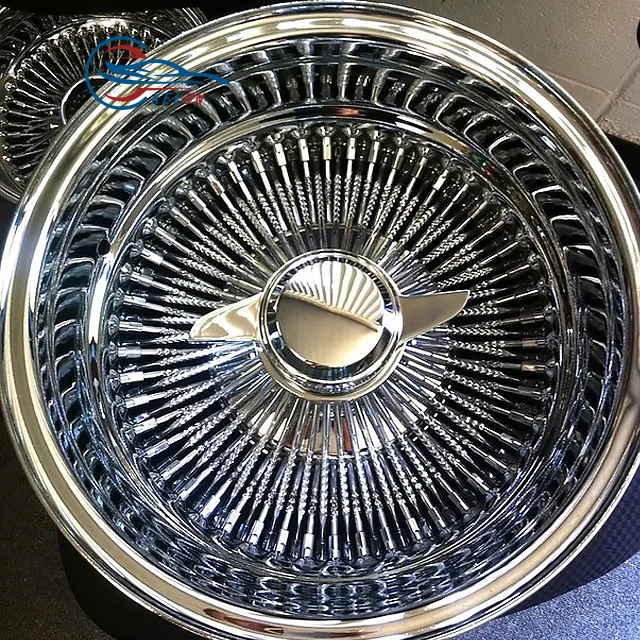 Lowrider 13x7 Reverse 100 Straight Lace Spokes Chrome Wire Wheel Rims forged wheels  Zenith wire wheel