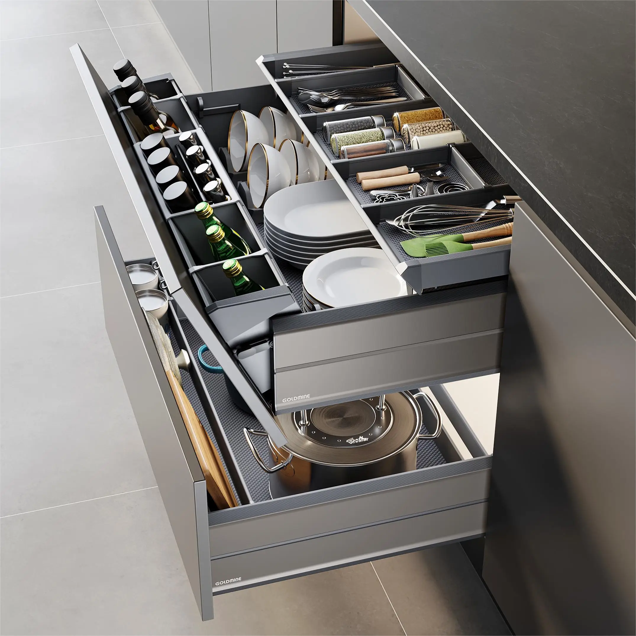 Multifunctional Pull Out Drawer Basket Drawer Type Dish Basket Dish And Bowl Rack Pull Out Drawer Basket Kitchen Cabinets