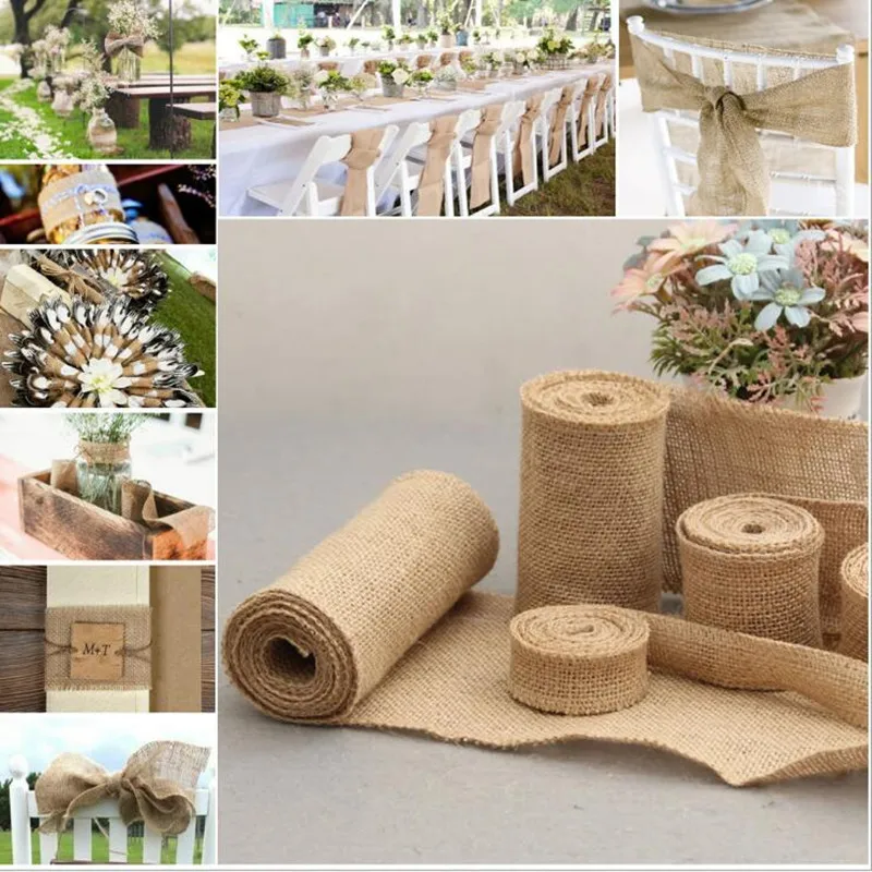 Wholesale Burlap Ribbon Tape Jute Fabric Roll Vintage Jute Ribbon For Decor