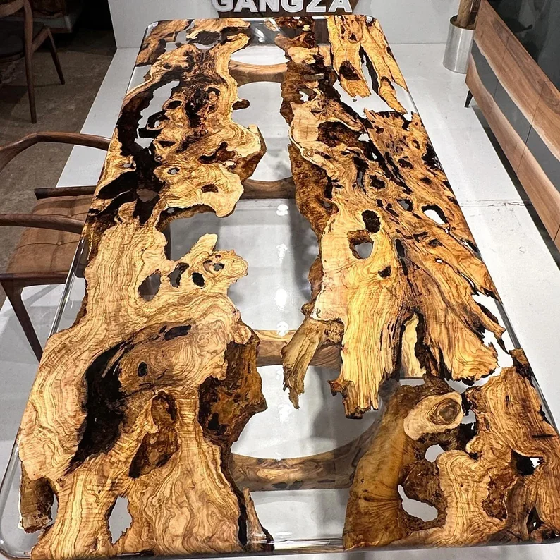 Luxury Live Edge River Coffee Table Wood Slabs Dining Tables Epoxy Resin River Tables Custom Made Solid Wood