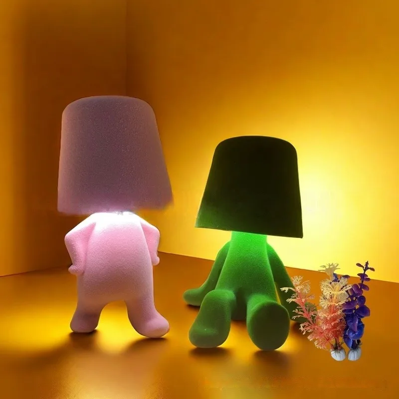 Colorful Flock Light Bedroom Decoration Table Lamp Led Charging Ins Sense Night