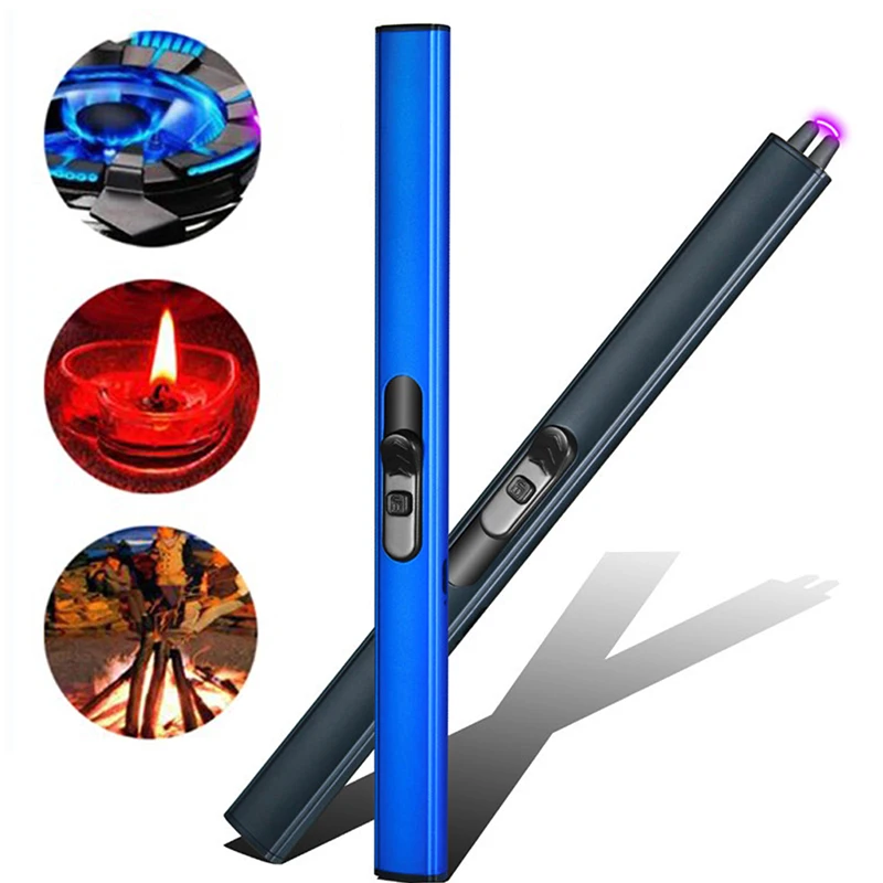 Wholesale Custom Metal Candle Usb Rechargeable Electric Retractable Sublimation Arc Plasma Torch Lighters