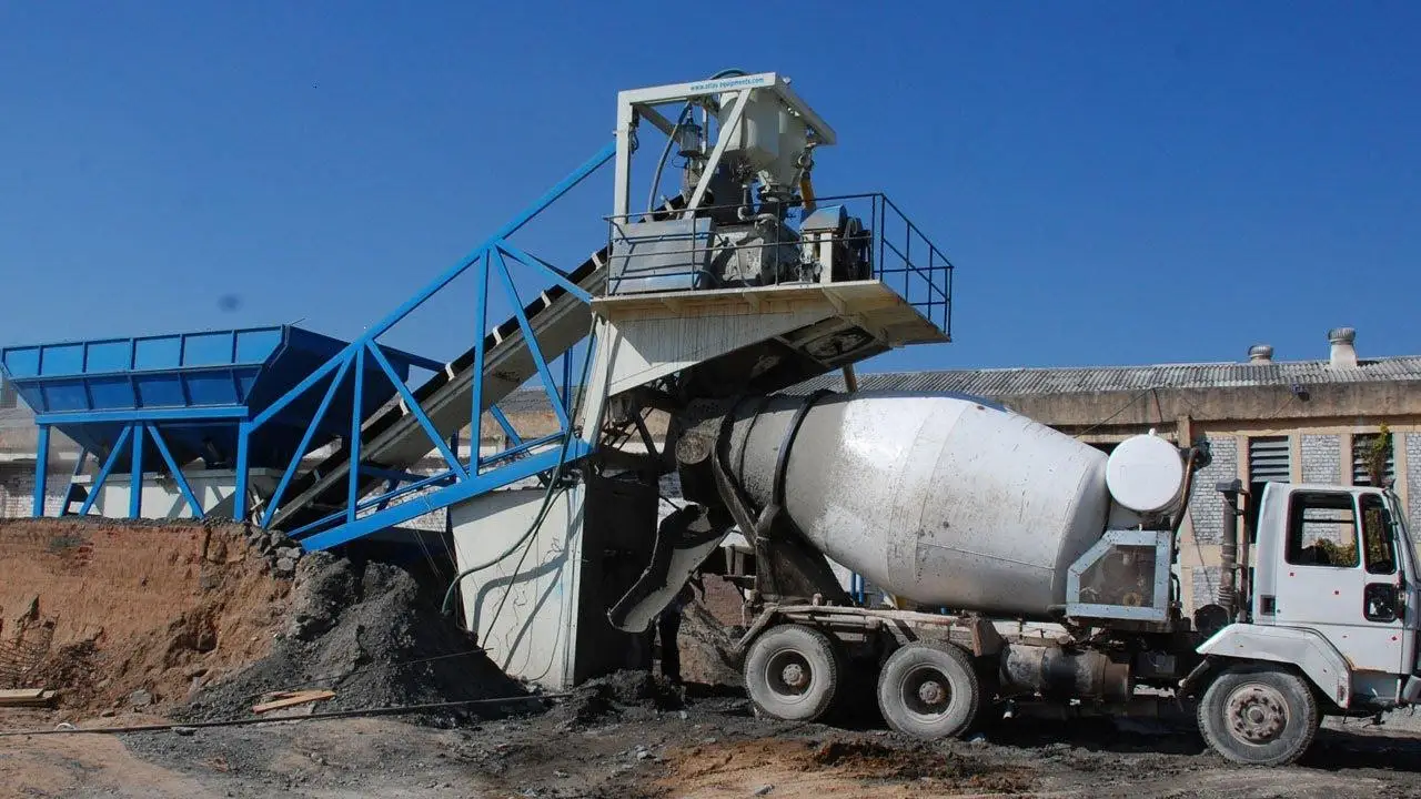 Мобильный мини-завод по производству мокрого бетона с силосом, 60 тонн