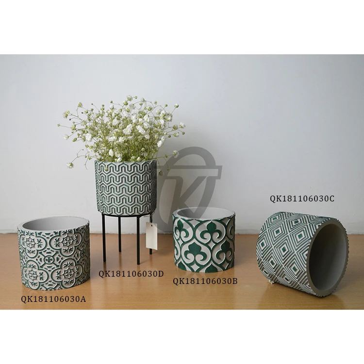 Custom Cheap Low MOQ Round Clay Fiber Hydroponics Small Plant Pots Decorative Cement Flower Pot Mini Indoor Planter