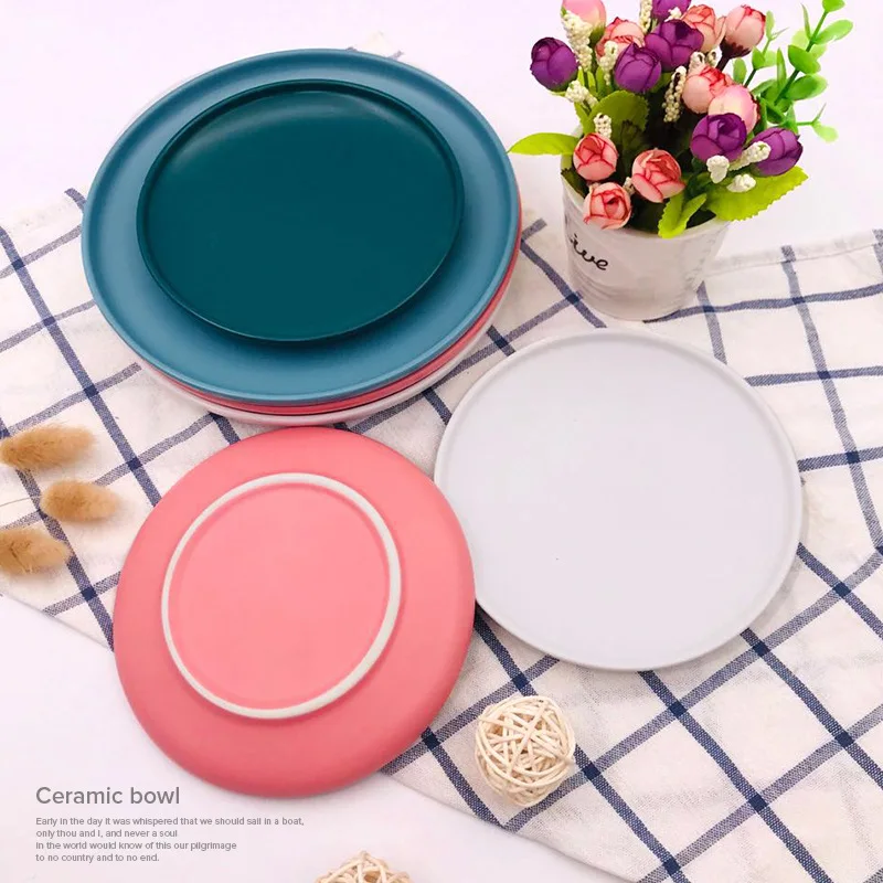 Factory Direct Vintage Plates Red Revival Tableware Set Home Restaurant Porcelain Dish Nordic Ceramic Dinner Plates