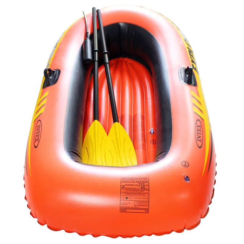 Intex 58331 Explore 200 Boat Set 2 Person Pvc Kayak Rowing Boat Inflatable Fishing Boat