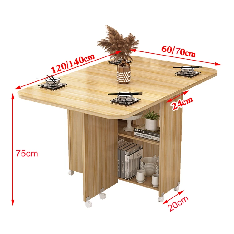 modern nordic wooden luxury foldable dining table set for home
