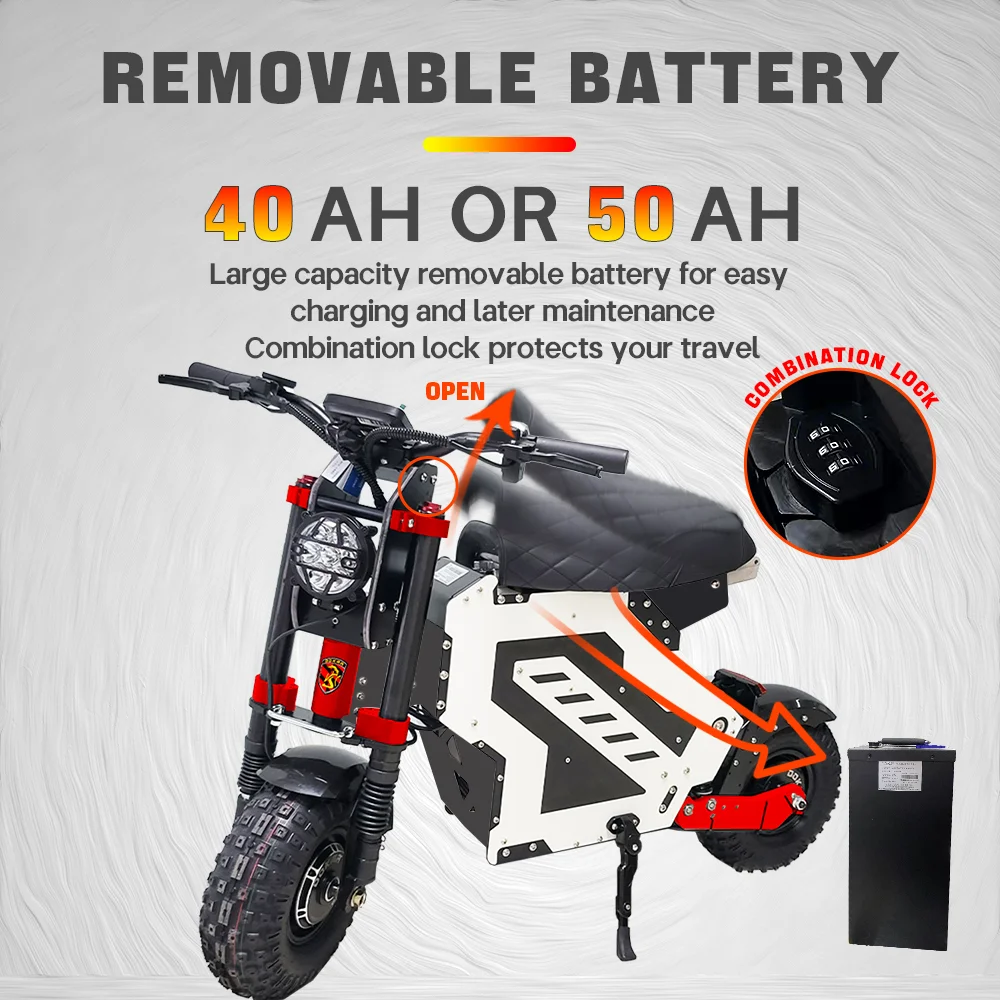 Dokma 14 Inch D-NOVA 52v 60v 72v moto E-scooter for Acrylic lighting customization electric scooter 40-100km/h