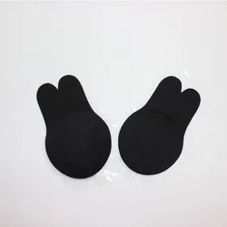 Hot selling silicone self invisible strapless bra adhesive push up invisible rabbit ear nipple cover