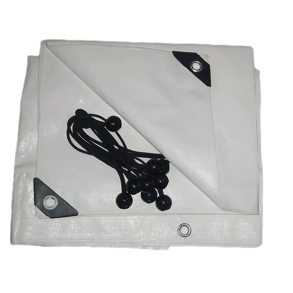 5ML&8ML thickness White Cover Tarpaulin Waterproof with Eyelets for Garden Furniture, Pool, car, Truck