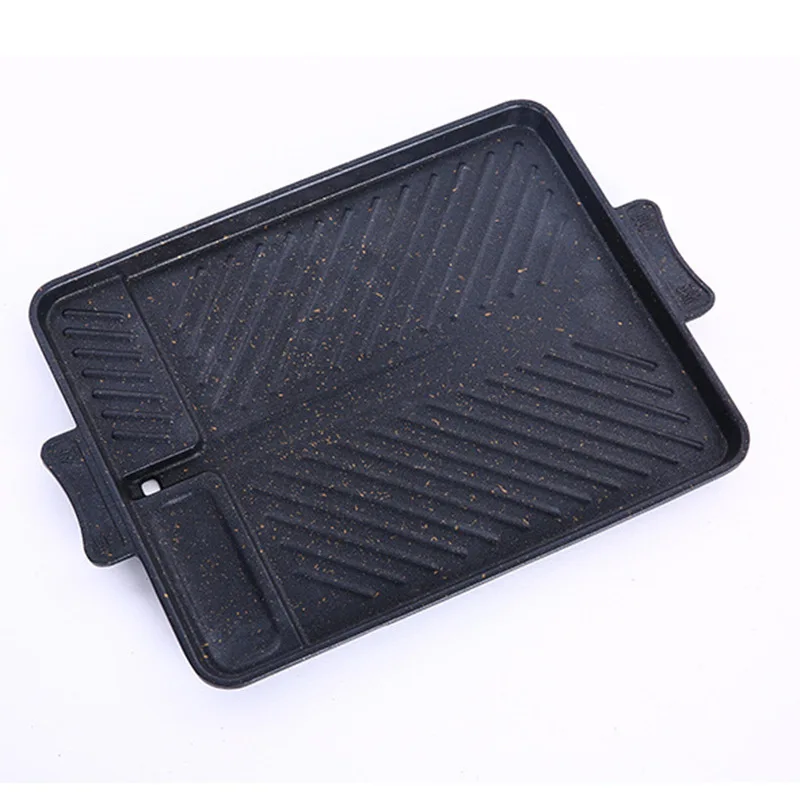 Оптовая продажа с фабрики Корейская Квадратная тарелка для барбекю из алюминиевого сплава индукционная плита верхняя гриль