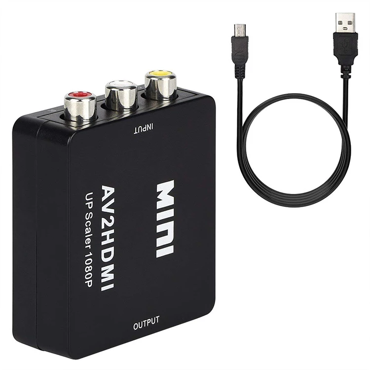 AV to HDMI Converter Adapter, RCA to HDMI Adapter, RCA to HDMI Cable for PC Laptop Xbox PS3 PS4 TV STB VHS VCR Camera DVD