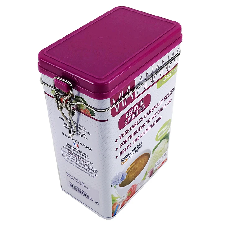 
New Custom Printed Food Safe Rectangular Gift Metal Cookie Tin Can Tea Tin Box 