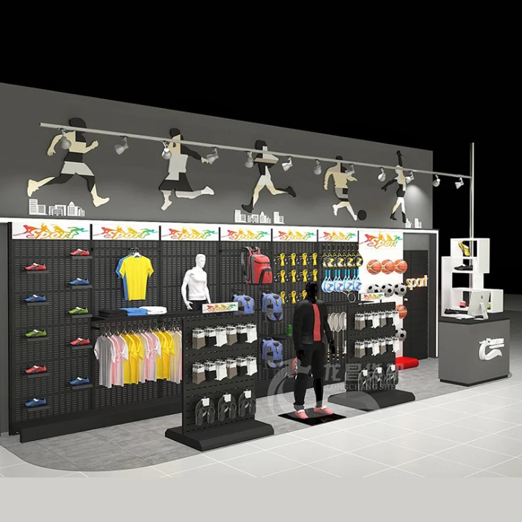 Retail wall display system clothing display rack system shop interior decoration exhibition display stand system