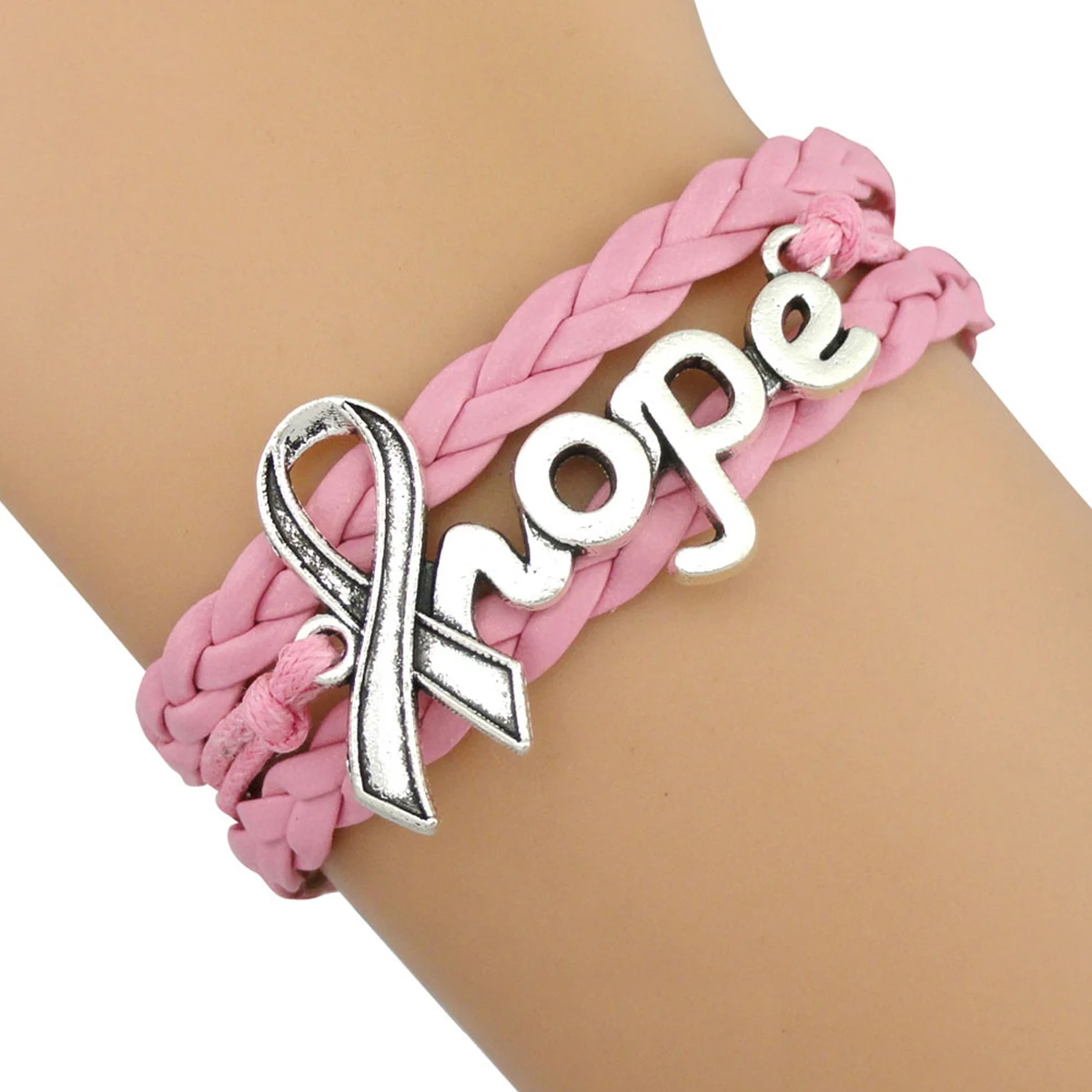 Cancer Fighter Warrior Survivor Hope Faith Love Red Pink Orange Purple Green Grey Yellow Blue Black Ribbon Awareness Bracelet