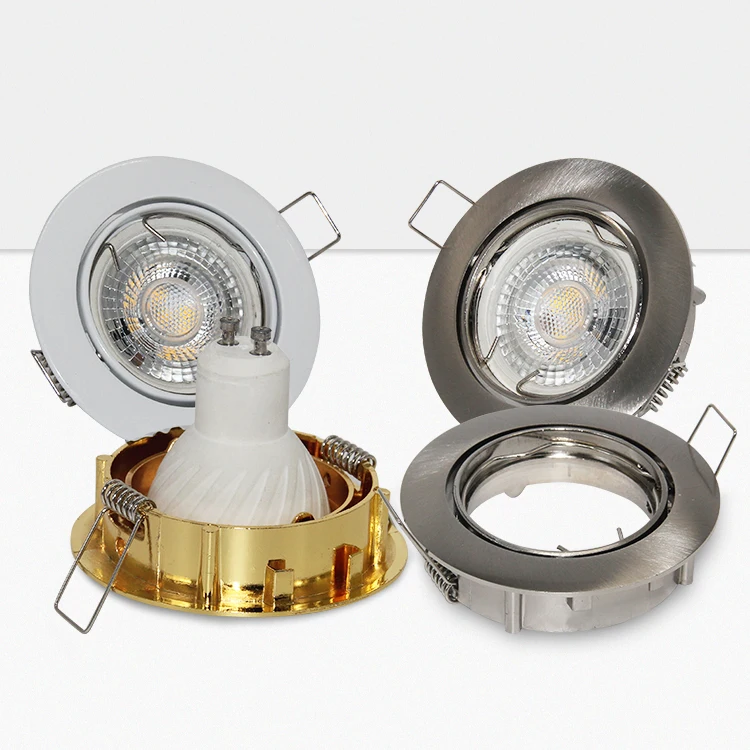 Aluminum GU10 zinc MR16 lamp holder G5.3 down light steel movable LED spot light frame white black spotlight housing