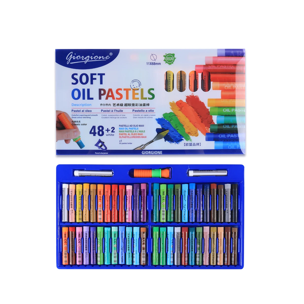Giorgione High Quality 12/24/36/48 Colours Oil Pastel PVC Box Drawing Non-Toxic Soft Oil Pastel Set Professional Artist Painting
