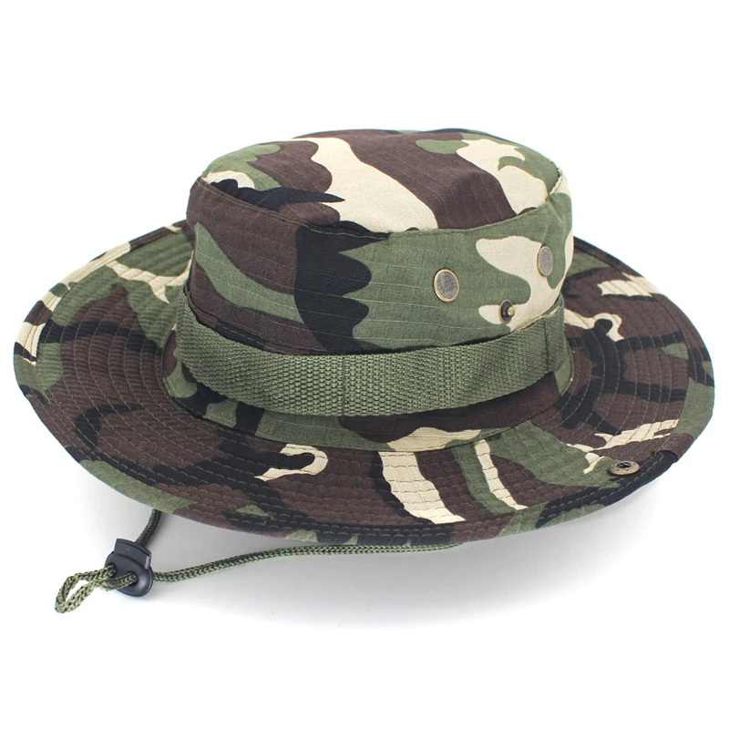 hot sale design camouflage all over print pattern fishing hat big brim size sunshade camouflage bucket hat