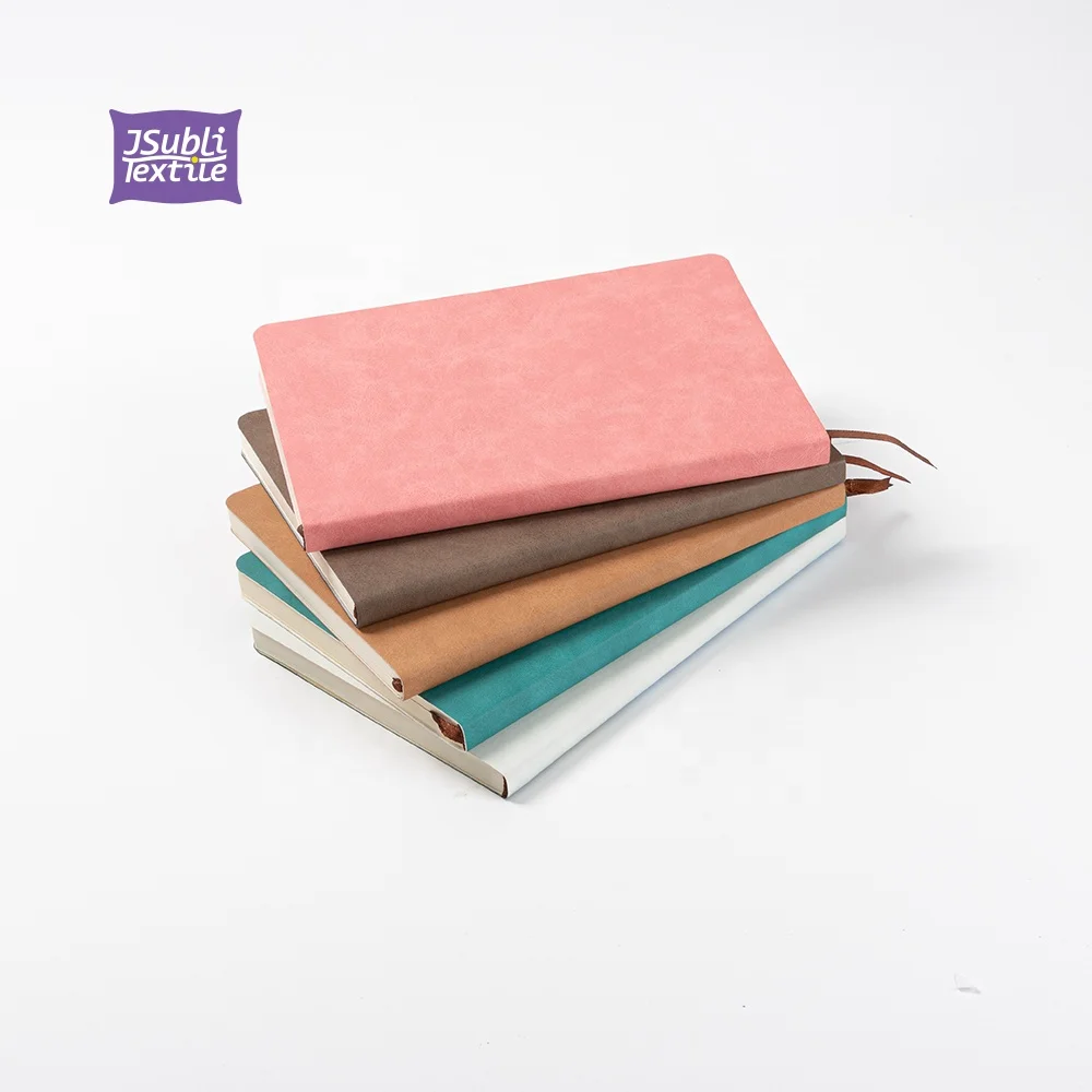 Jsubli Textile Custom Logo Heat Press Transfer Printing Blanks A5 Cover School Note Book Pu Leather Sublimation Journal Notebook