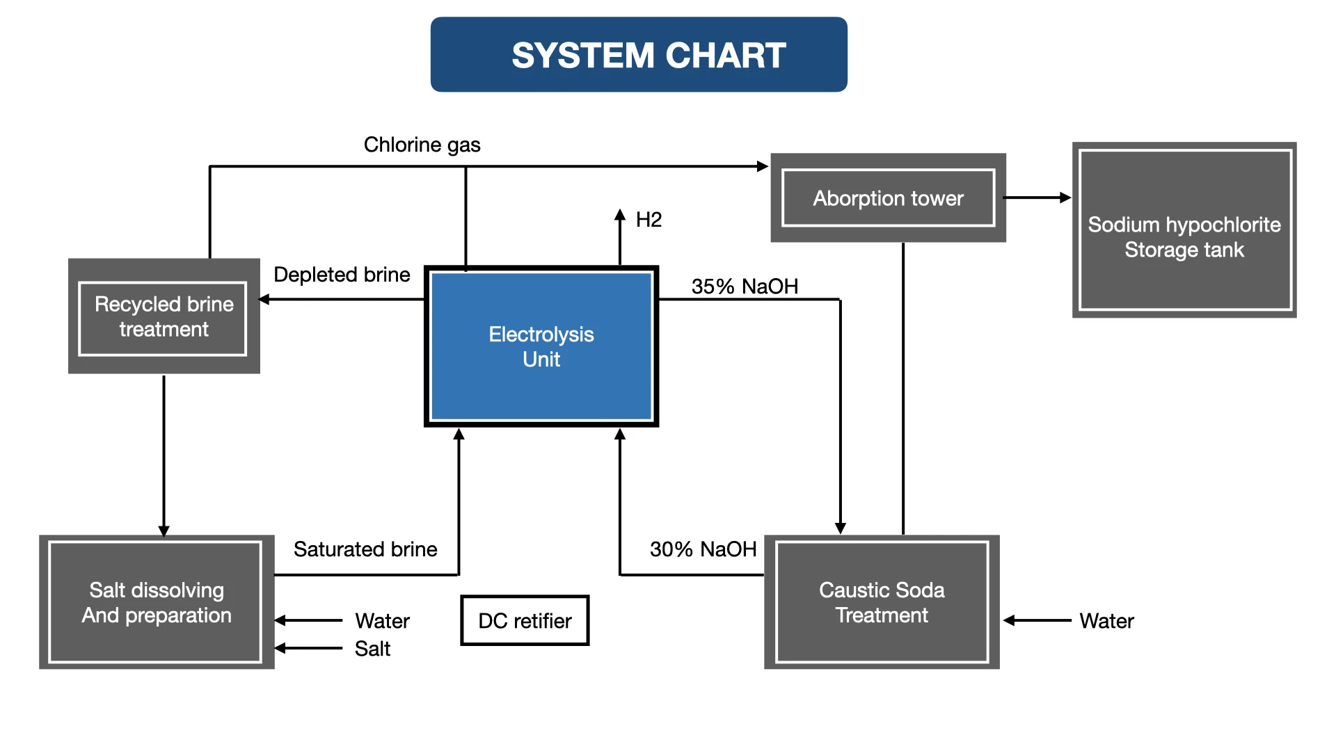 Chlor-Alkali Electrolysis System Produce Chlorine Caustic Soda and Bleach Liquid