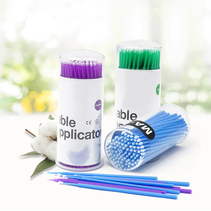 100pcs/box  Make up tools Cotton Swabs bulk eyelashes extensions tool cotton buds