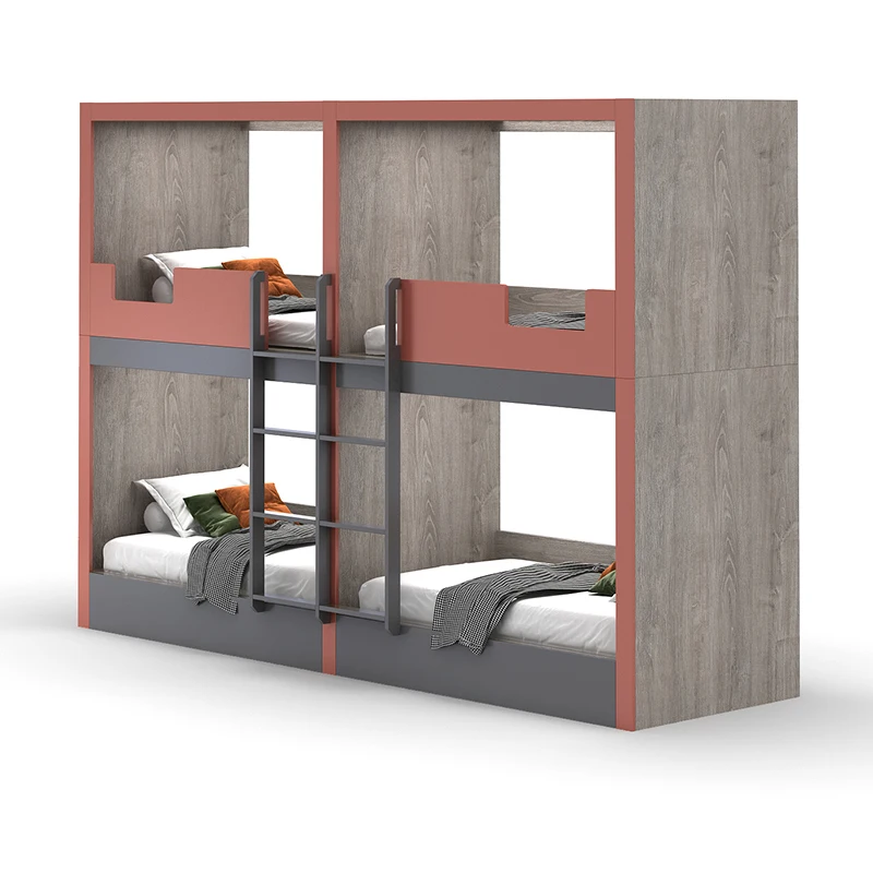 Staff Dormitory Wooden 2 4 6 Person Bunk Bed Hostel Bedroom Apartment Steel Bunk Bed For Adult