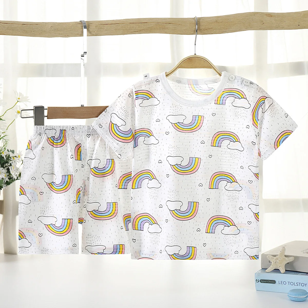 
Good price high quality summer children clothes suit 100% cotton short sleeve 2 piece baby clothes suit wholesale 