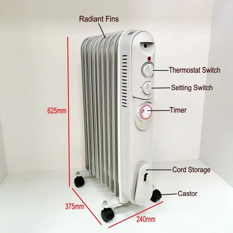BODE 1500W/2000W/2500W электрический Масляный Нагреватель радиатора с таймером для отопления дома