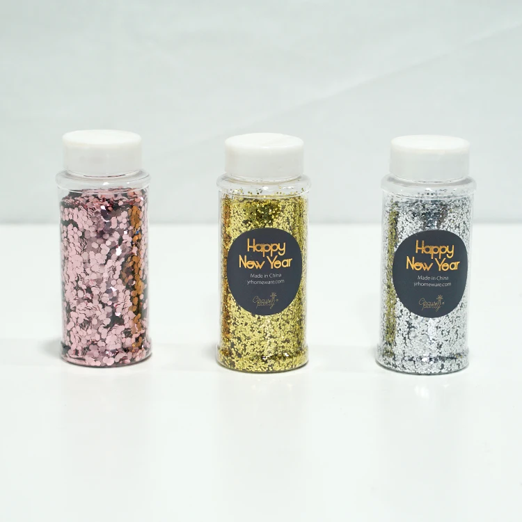 Glitter Powder Silver Gold & Rose Gold Hexagonal Glitter Powder for Christmas Decoration Slime Fine Silver Glitter
