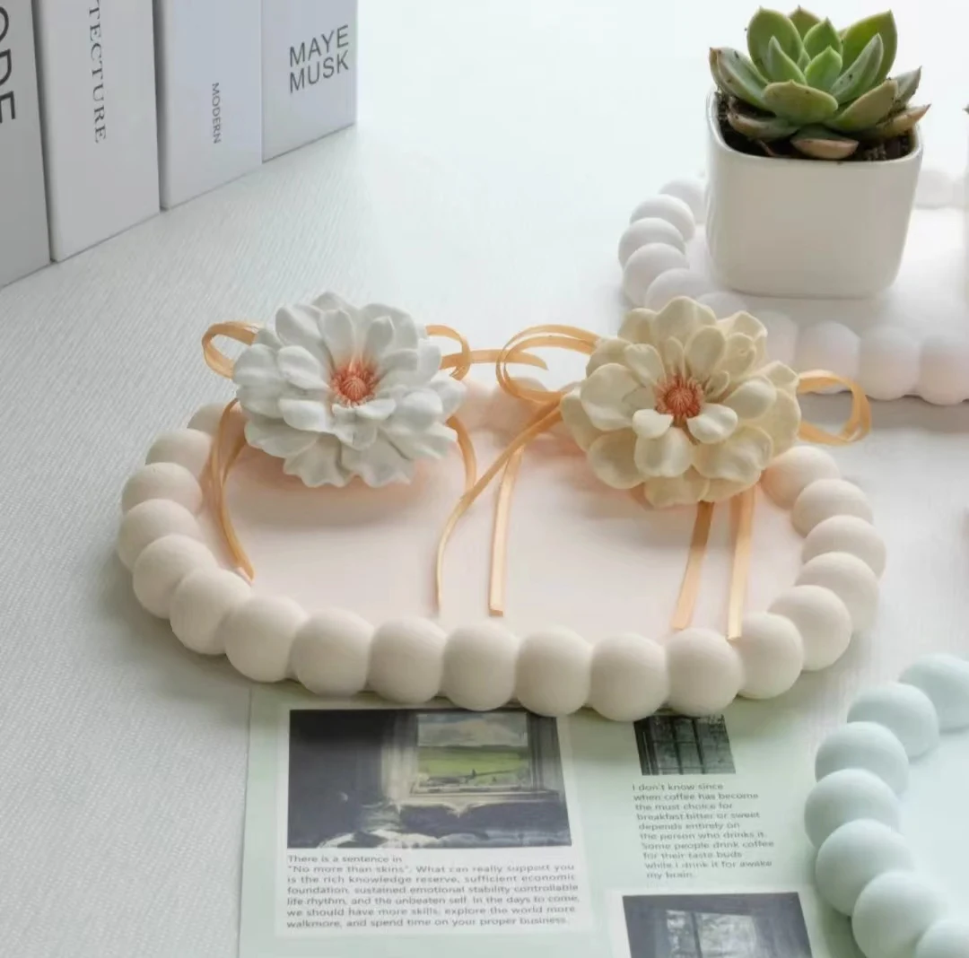 Customizable gypsum storage tray no bubbles irregular photography plaster tray aromatherapy diffuser stone
